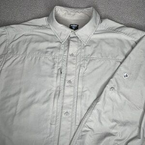 Kuhl Shirt Mens XL Gray Airspeed Vented Button Up Outdoor Hiking Travel Pockets